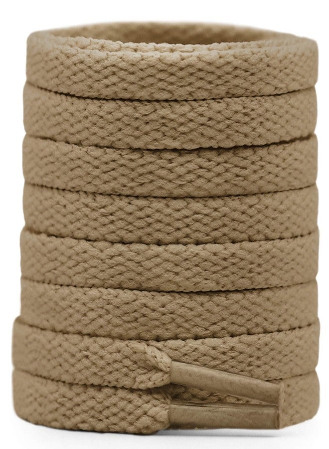 DELELE Flat Shoe Laces for Sneakers: 63 inch Khaki 6/25 inch Narrow Athletic Shoelaces 2 Pair - Image 1